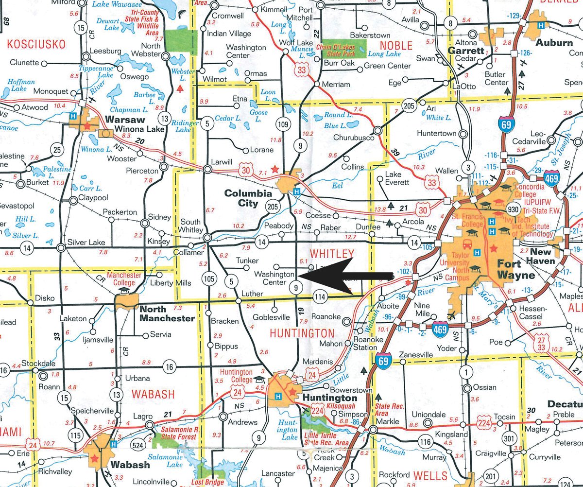 Area map - OUTSTANDING 2 DAY TOY/PETROLIANA AUCTION IN WHITLEY COUNTY, INDIANA